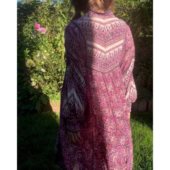True 1970s Blockprint Made In India Cotton Dress — Authentic Vintage - Picture 5 of 15